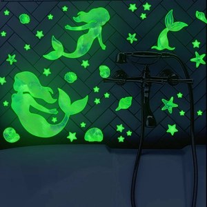Luminous Mermaid Star Wall Stickers Glow In The Dark Starry Sky PVC Decal For Kids Room Bathroom Bedroom Home Decor