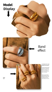 Detailed view of snake skin texture engraving on 18k gold plated stainless steel ring