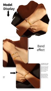 Detail of 18K gold snake chain bracelet and ring set with star cubic zirconia charms
