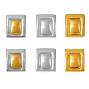Minimalistische rechteckige PVD Gold Edelstahl Ohrringe in Gold Silber und Bicolor
