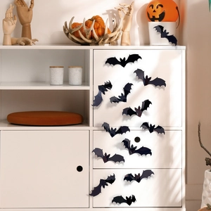 3D laser bat wall stickers with realistic flying effect for Halloween home decoration