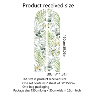 Bohemian floral arch wall sticker featuring green leaves and yellow flowers decor