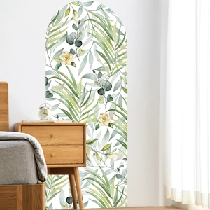 Arch Wall Stickers PVC Removable Bohemian Tropical Palm Eucalyptus Leaves Floral Decals Living Room Bedroom Decor
