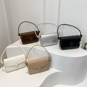 Sacs portés épaule minimalistes en cuir PU avec boucle métal et détail de nœud