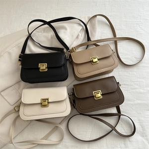 Retro buckle saddle bags in four colors minimalist crossbody shoulder handbags for women