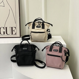 Women's Casual Canvas Crossbody Bag Fashion Sport Mini Tote Handbag With Multi Pocket Adjustable Strap Daily Shoulder Bag