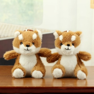Cute Shiba Inu Plush Toy Keychain Soft Stuffed Animal Dog Bag Pendant Charm Kawaii Puppy Key Ring Ornament Gift For Girls Women