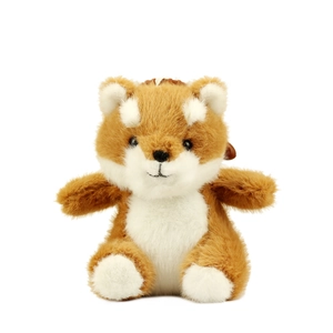 Cute Shiba Inu plush toy pendant featuring a sitting dog design with brown and white fur