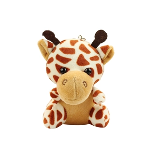 Niedlicher Plüsch-Giraffe Schlüsselanhänger mit gelben Flecken für Taschen und Schlüssel