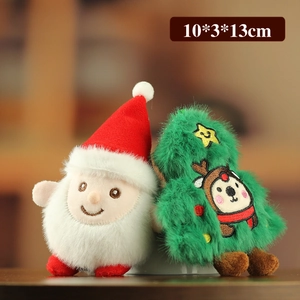 Lot d'ornements en peluche sapin de Noël et Père Noël, peluches douces de 10x3x13cm