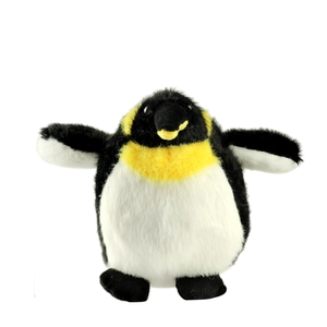 Cute realistic emperor penguin plush pendant in black, white, and yellow colors