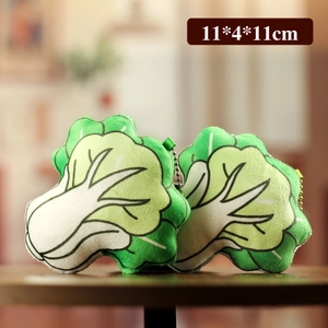 Set di due simpatici ciondoli in peluche a forma di cavolo con catene, 11x4x11cm