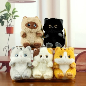 Plush Cat Keychain Pendant Soft Stuffed Animal Doll Bag Charm Home Decor Toy Sitting Cat Gift For Girls Women Cute Kitten Ornament