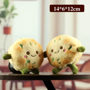 Pendentif en peluche crêpe à l'oignon vert pour sacs avec broderie détaillée 14x6x12cm