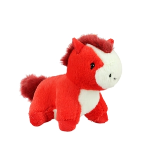 Porte-clés cheval en peluche rouge et blanc, figurine mignonne pour sac et décoration