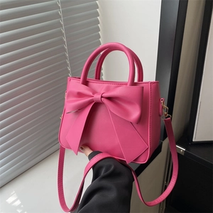 Piccola Borsa Quadrata in Ecopelle da Donna Con Grande Fiocco Elegante Borsa a Mano e Tracolla per Pendolarismo Quotidiano Festa