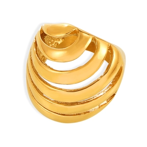 Chique meerlaagse spiraalring met 18K gouden laag voor een modieuze gelaagde look