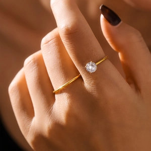 Bague Enveloppante En Forme De S Acier Inoxydable Plaqué Or 18K PVD AAA Zircon Bijoux Géométriques Pour Femmes