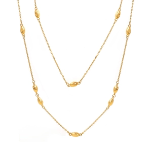 Minimalist double layer gold bead sweater necklace made of durable stainless steel