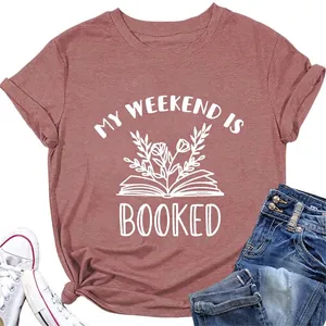 My Weekend Is Booked Graphic T-Shirt Women Cotton Blend Round Neck Short Sleeve Loose Casual Vintage Tee Top