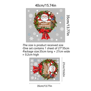 Santa Claus Merry Christmas window sticker showing product dimensions and layout