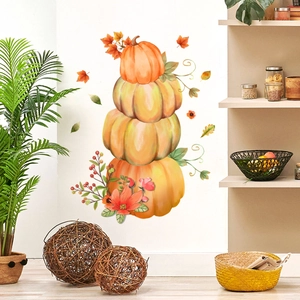 Autumn maple leaf pumpkin wall decals for living room bedroom home decor stickers
