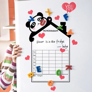 Cartoon Panda House Weekly Planner Wall Sticker Rewritable Whiteboard Memo Board For Kids Home Office School Decor