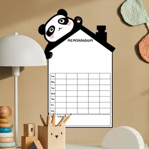 Panda-themed weekly whiteboard wall sticker for schedule planning and notes