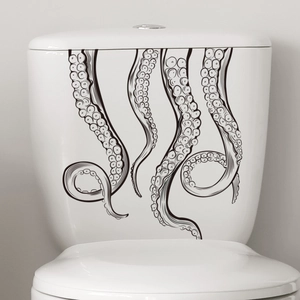 Selbstklebende Oktopus-Tentakel-Aufkleber für den Toilettentank im Badezimmer