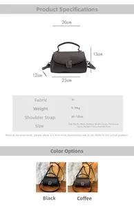 Detail showing precise dimensions and structural layout of the leather underarm bag