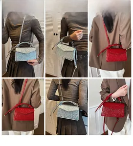 Litchi pattern crossbody bag shown with a unique knot handle and stylish shoulder strap