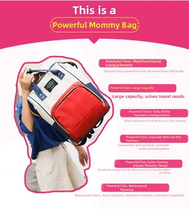Detail showing insulated bottle pockets and multifunctional zones in a waterproof diaper bag