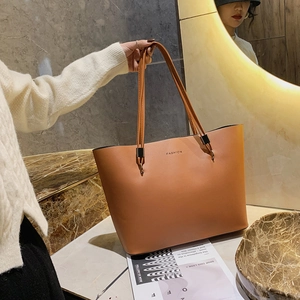 PU Leder Tote Tasche Große Kapazität Minimalistisch Schick Mode Buchstaben Aufdruck Reißverschluss Umhängetasche Damen Täglich