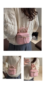 Pink crocodile pattern mini box bag with gold chain strap and metallic double zippers