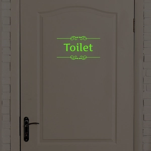 Luminous Toilet Sign Door Sticker Glow In The Dark Bathroom Restroom Decal PVC Self Adhesive Modern Pattern