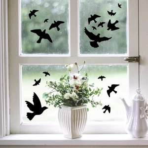 Black bird silhouette window decals and wall stickers for home glass decor