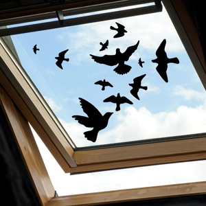 Black bird silhouette window stickers set for home glass wall decoration