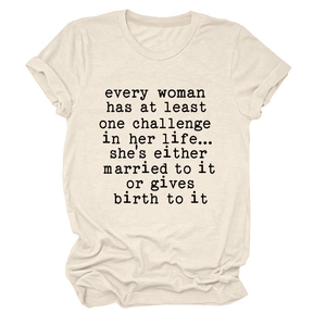 Detail of a beige cotton T-shirt featuring vintage typewriter text print and rolled sleeves