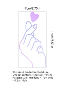 Luminous heart hand gesture wall sticker size specifications 7cm x 14cm for home decor
