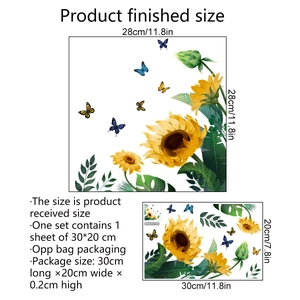 Adesivi murali con girasoli e farfalle per decorare il bagno e il WC