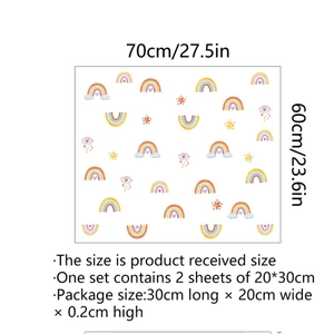 Luminous rainbow cloud and star wall decals set measuring 70x60cm for home decor