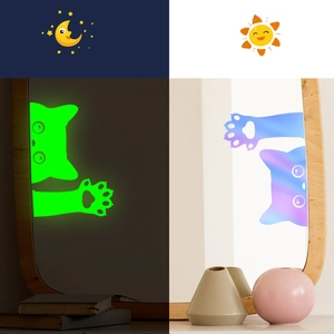 Stickers muraux chat lumineux avec effet phosphorescent pour déco de chambre