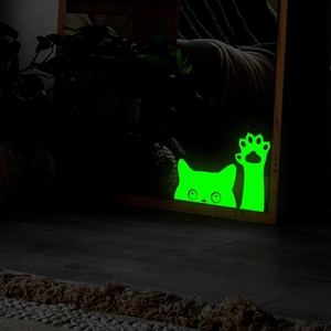 Stickers muraux phosphorescents motif chat et patte pour décoration de chambre enfant