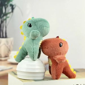 Porte-clés dinosaure en peluche vert et marron pour décoration de sac et cadeaux