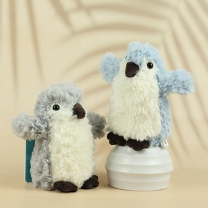 Cute Penguin Plush Pendant Keychain Soft Stuffed Animal Doll Bag Decor Gift For Women Kids Grey Blue Black Hanging Toy