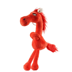 Funny red plush horse keychain for 2026 Year of the Zodiac Horse mascot with metal ring