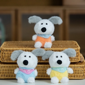 Simpatico Portachiavi a Forma di Cane in Peluche Morbido Ciondolo per Cuccioli Ciondolo per Borsa Con Anello in Metallo Per Bambini Donna Gioielli Regalo