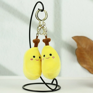 Simpatico Portachiavi In Peluche Di Frutta Banana Patatine Fritte Forma Bambola Di Pezza Morbida Ciondolo Per Borsa Zaino Accessorio Auto Kawaii Regalo