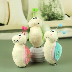 Mignon Escargot En Peluche Porte-clés Poupée Jouet Doux Charme De Sac Avec Chaîne À Billes En Métal Kawaii Dessin Animé Animal