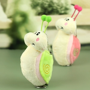 Détails de pendentifs escargots en peluche vert et rose avec chaînes et expressions mignonnes